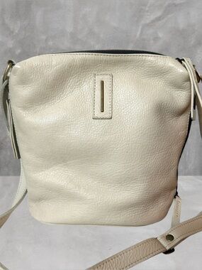 MARTA RAY WHITE SMOOTH LEATHER SHOULDER BAG
